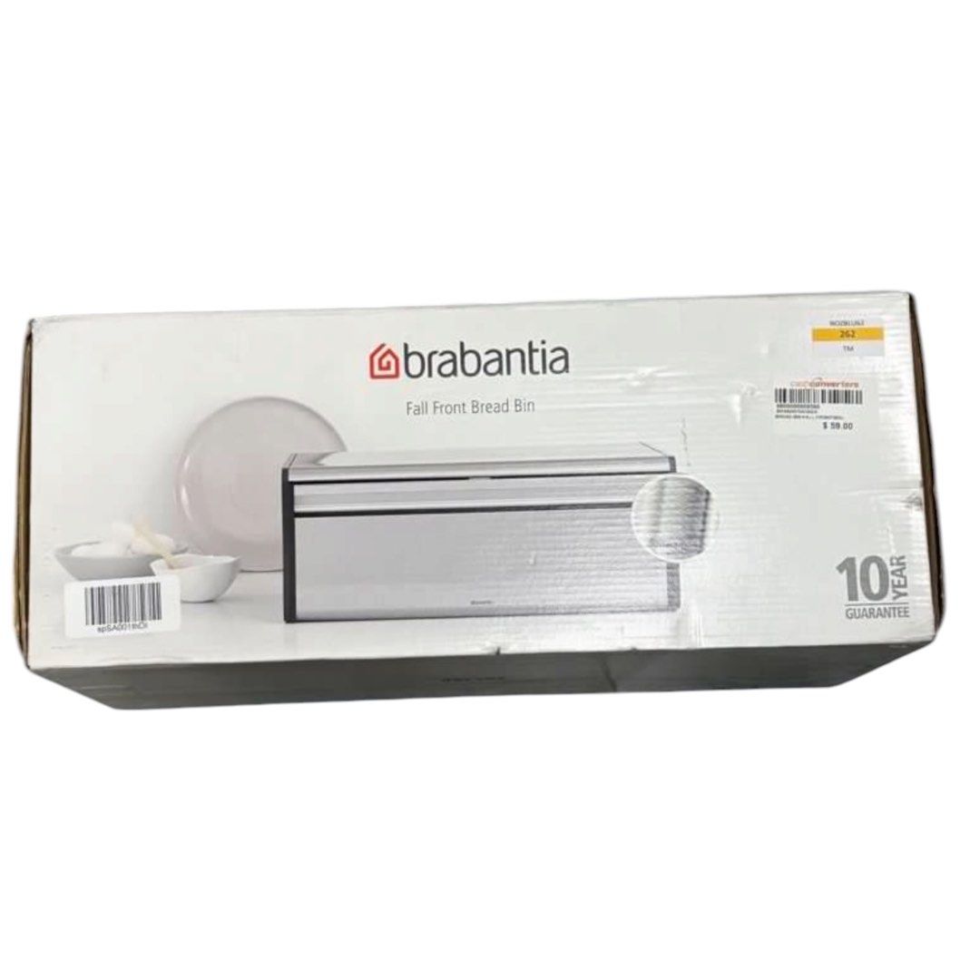 Brabantia 163463 Fall Front Bread Bin, Brilliant Steel