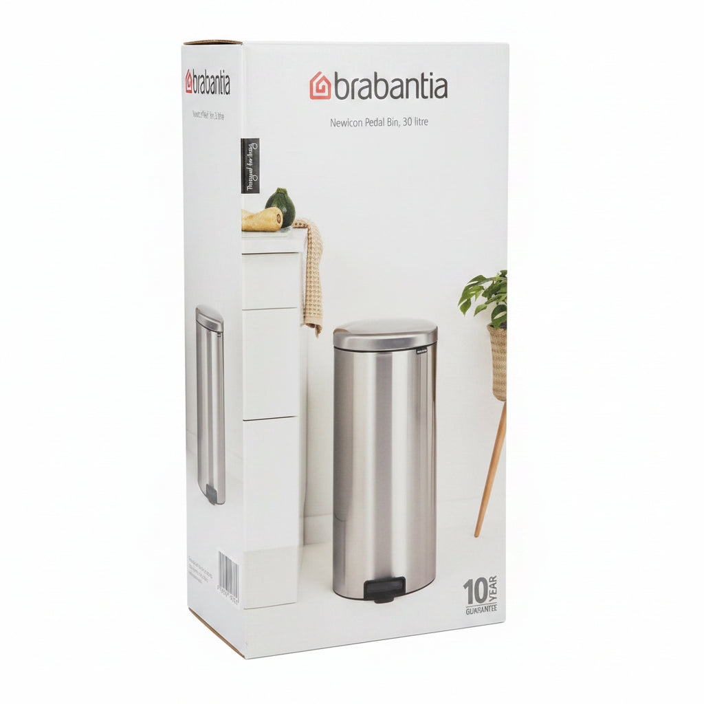 Brabantia Step Trash Can New Icon With Plastic Inner Bucket 8 Gal Matt Black