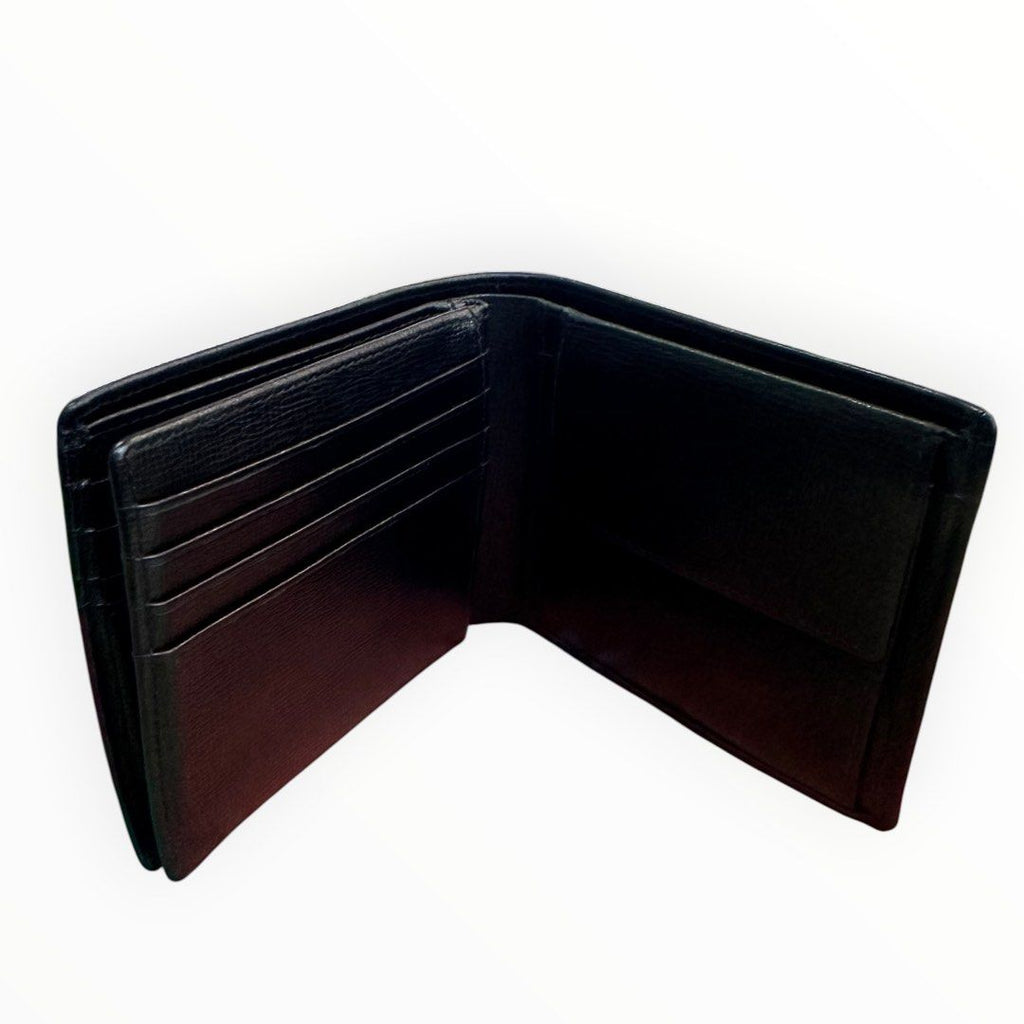 Braun Büffel Black Textured Leather Bifold Wallet