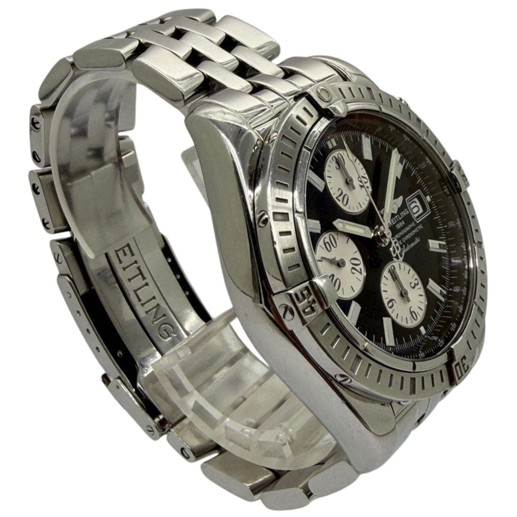 Breitling Chronomat Evolution 44mm Automatic Chronograph Black Dial Watch A13356 “Full Set”