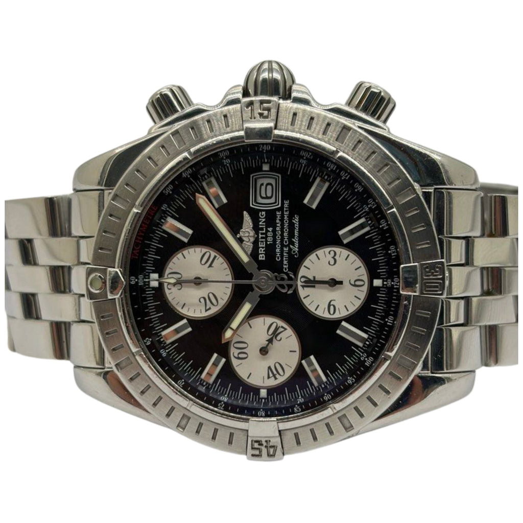 Breitling Chronomat Evolution 44mm Automatic Chronograph Black Dial Watch A13356 “Full Set”