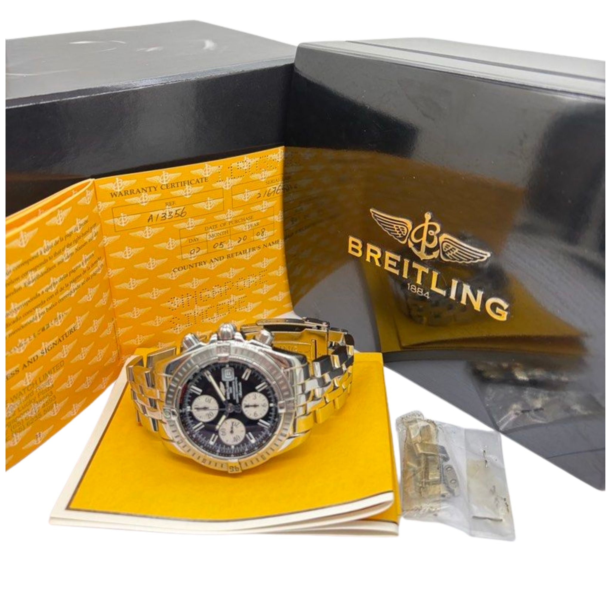 Breitling Chronomat Evolution 44mm Automatic Chronograph Black Dial Watch A13356 “Full Set” Secondary image