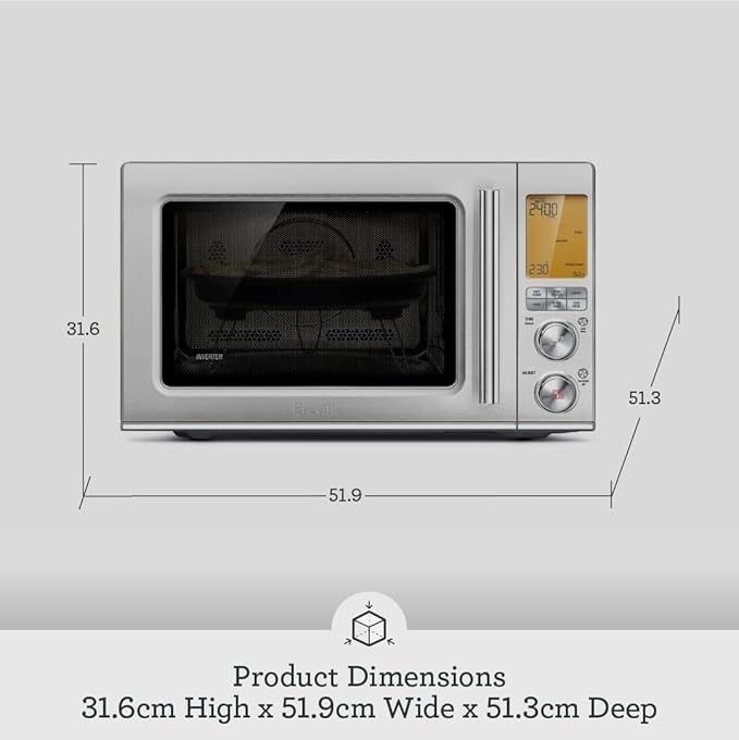 Breville The Combi Wave 3in1 Microwave Oven Brushed Stainless Steel BMO870BSS