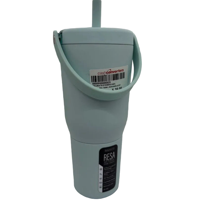 BruMate BRS35BA Resa 740mL Travel Tumbler With Handle And Straw Blue Agave