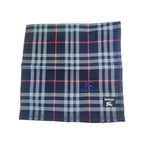 Burberry Handkerchief Navy Blue And Gray Nova Check Pattern