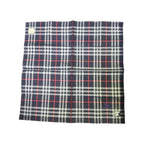 Burberry Handkerchief Navy Blue And Gray Nova Check Pattern