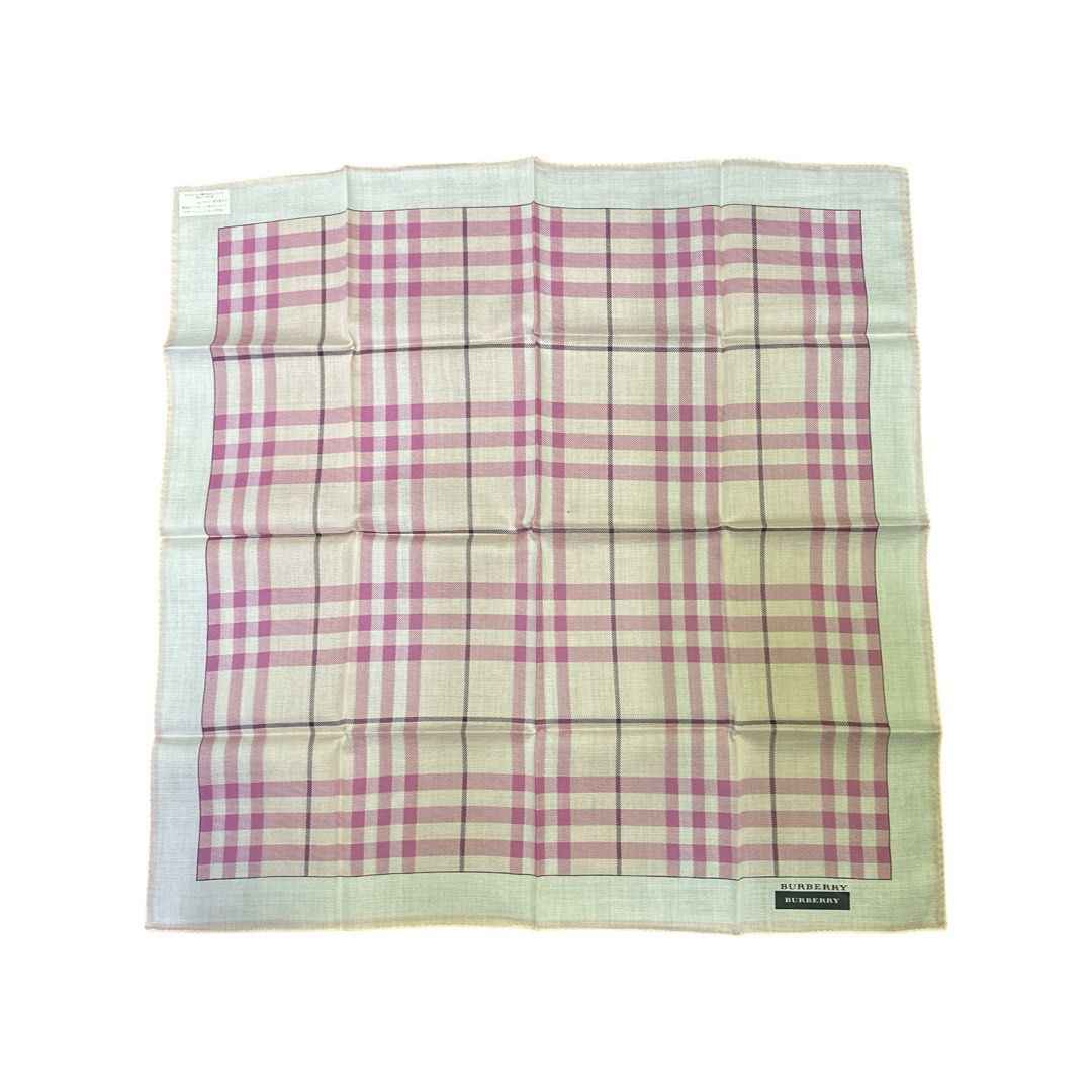Burberry Handkerchief Iconic House Check Pattern Pink And Geige