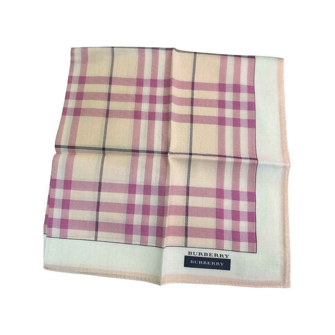 Burberry Handkerchief Iconic House Check Pattern Pink And Geige