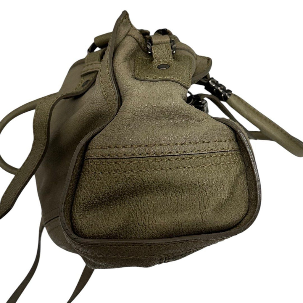 Burberry Leather Satchel/Handbag, in a Taupe/Khaki Tone with dustbag