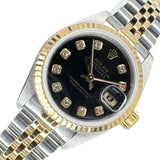 Rolex Lady-Datejust 69173 Black Dial w/ Diamonds