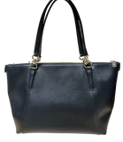 Coach Ava Tote Black Leather With Gold Metal Tag