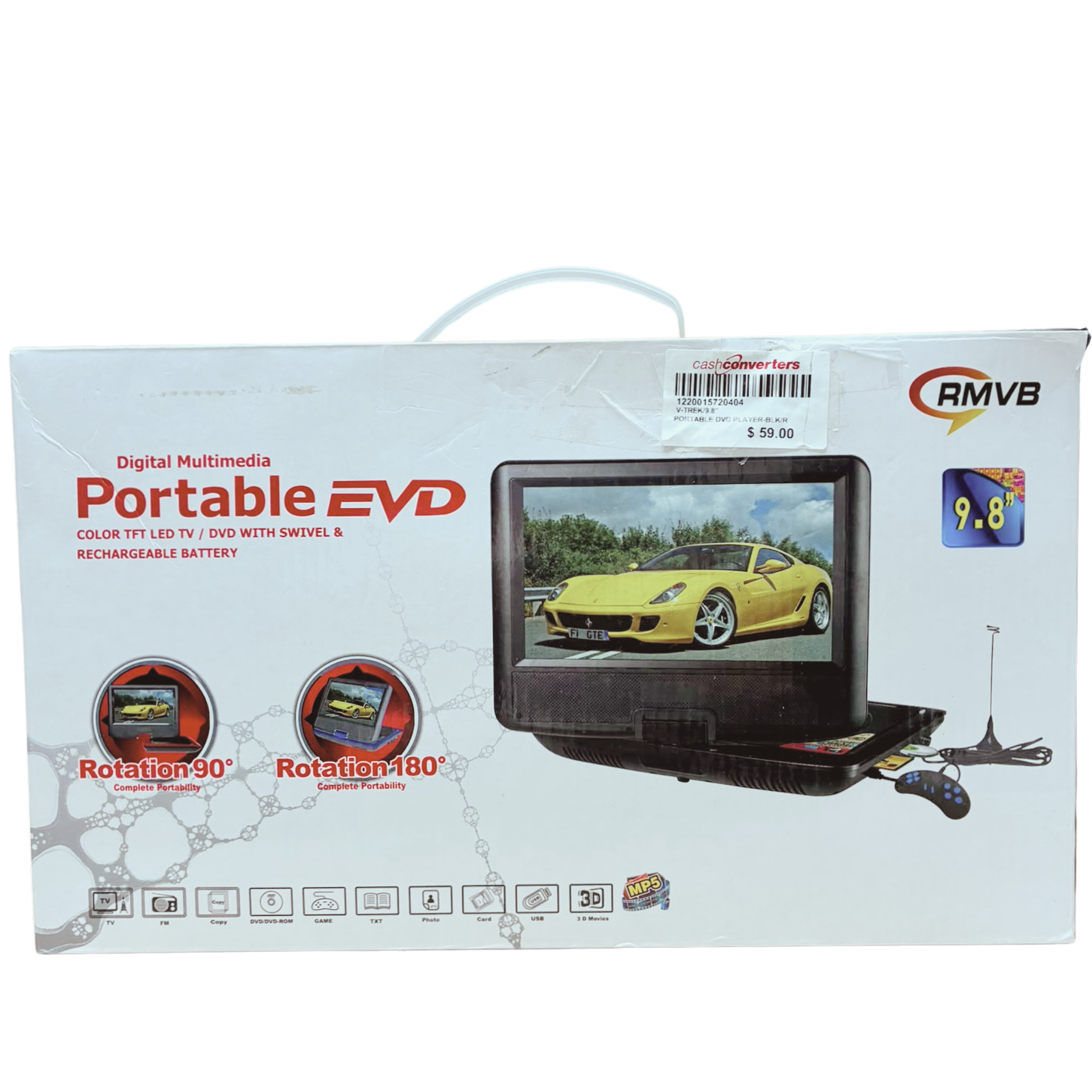 VTREK 9.8in NS969 Portable EVD DVD Player