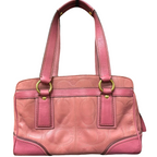 Coach 12290 Hamptons Signature Embossed Turnlock Satchel Bag