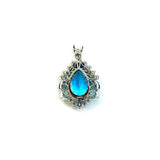 18KWG Blue Topaz & Colour Gemstones Pendant