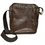Fendi Zucca FF Monogram Messenger Camera Bag Brown