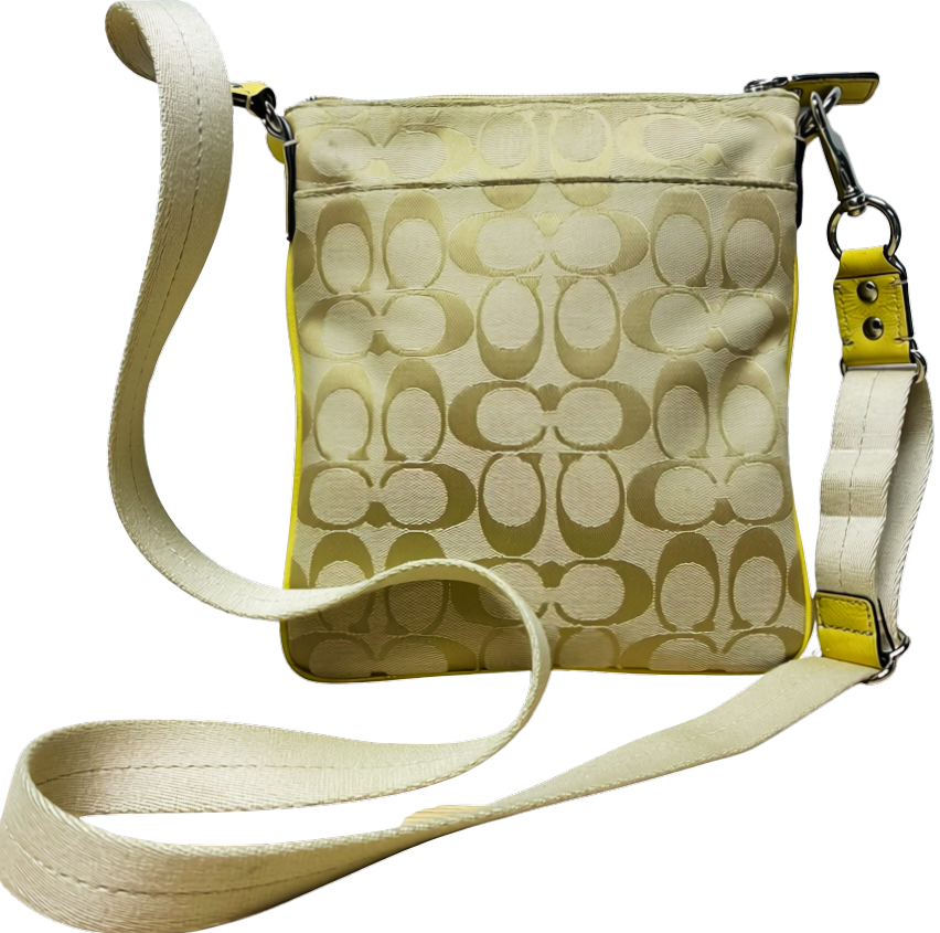 Coach Signature Studded Applique Heart Swingpack