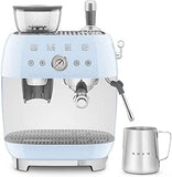 Smeg EGF03PBUK Espresso Coffee Machine with Grinder Pastel Blue Handle Rusty