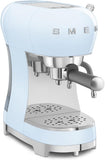 Smeg ECF02BLUK Espresso Coffee Machine with 15 Bar Pump, 1350W, Pastel Blue