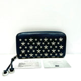 Jimmy Choo FILIPA Pearlized Grainy Leather With Star Navy Colour Wallet