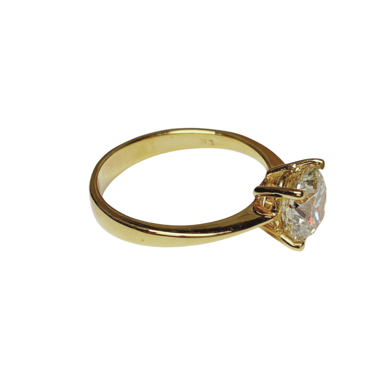 18K Yellow Gold Ladys Round Brilliant Cut Diamond Ring Secondary image