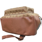 Coach F58314 Large Charlie Backpack Signature Coated Canvas Khaki Saddle Brown