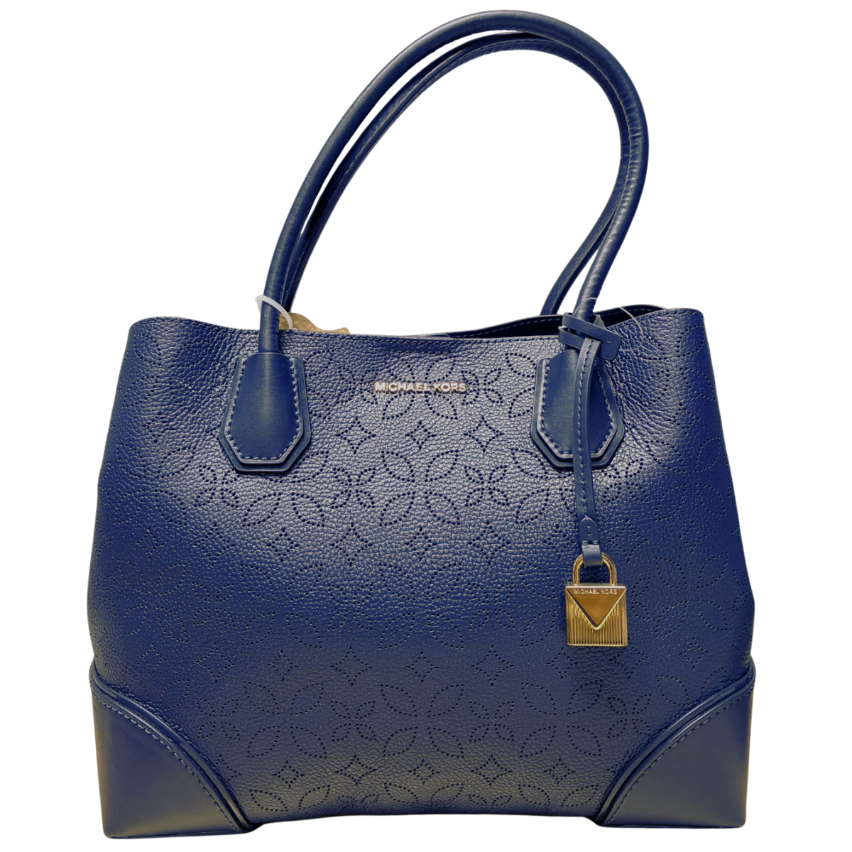 Michael Kors Mercer Gallery Perforated Centre Zip Tote Bag Admiral Blue