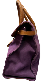 Ralph Lauren Ricky Bag Purple Canvas And Leather