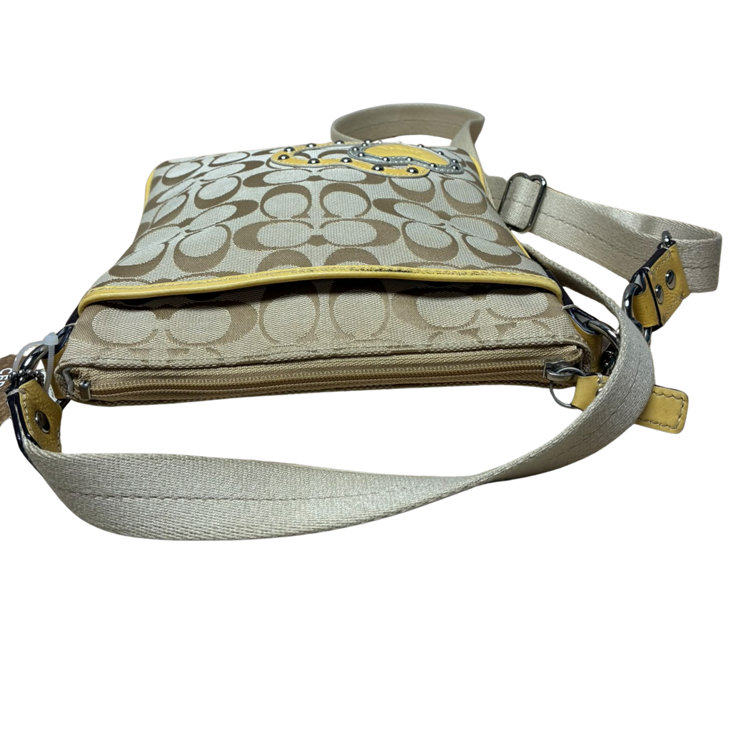 Coach Signature Studded Applique Heart Swingpack