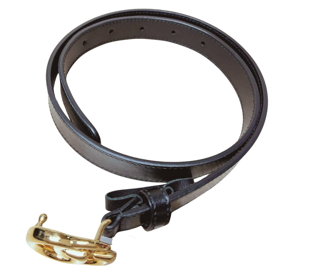 Gucci 409417 GG Marmont Leather Belt Black