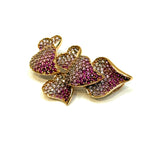 18KRG/YG Pink Sapphire Brooch