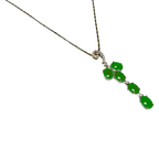 750WG  Imperial Green Jade And Diamond Pendant Necklace 6.4GM