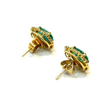 18KYG Emerald & Diamond Earring