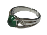 PT900 Emerald With Diamonds Ring 9.8G