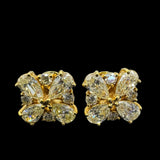 Diamond Pear Earrings 18K Yellow Gold