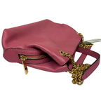 Michael Kors Jet Set Item Medium Chain Shoulder Bag Vibrant Pink Textured Leather
