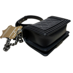 Chanel Boy Flap Bag Black Quilted Patent Leather Mini