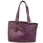 Coach F15235 Violet Purple Studded Leather Shoulder Bag