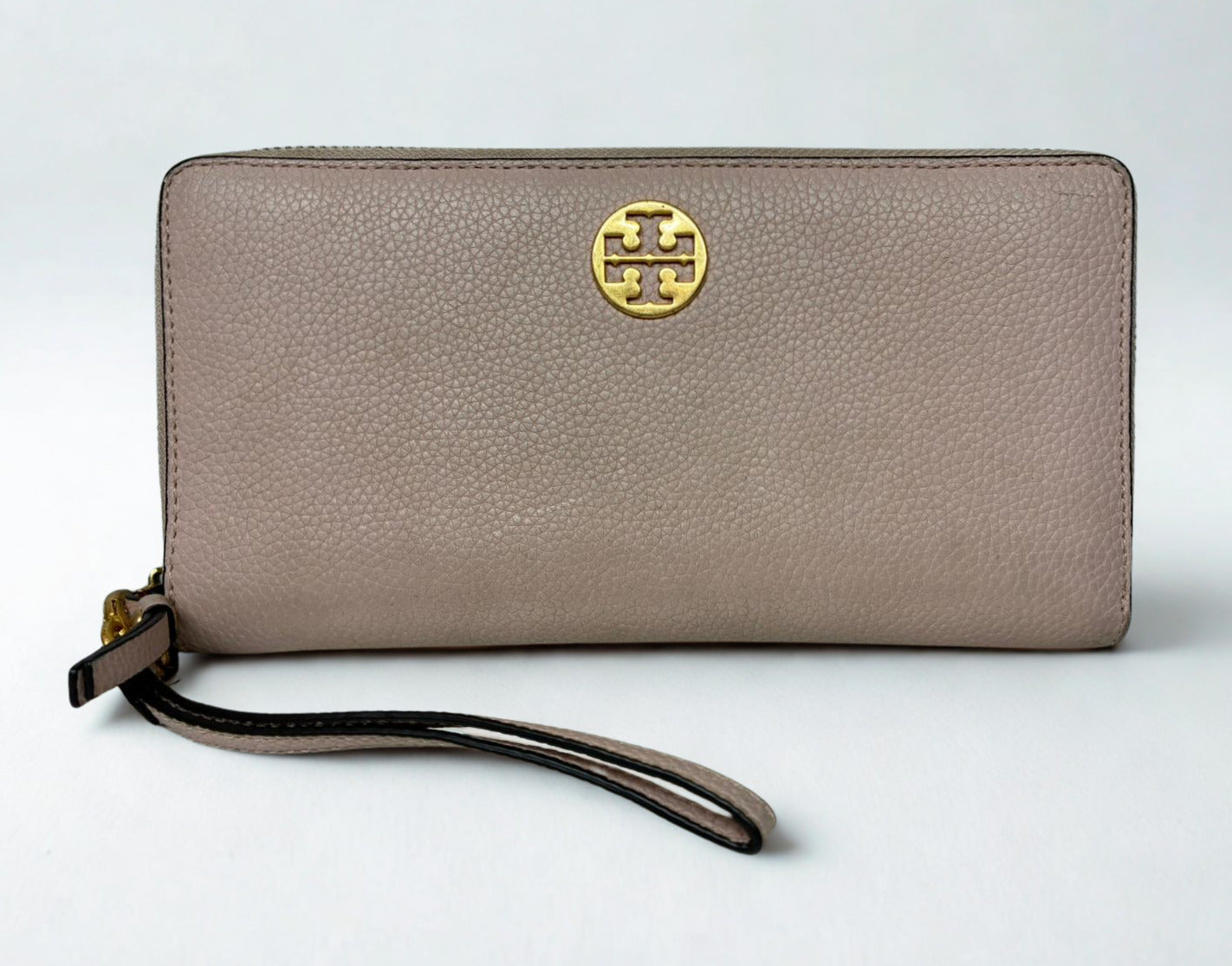 Tory Burch Robinson Passport Continental Zip Around Wallet Pebbled Leather Port Main image