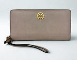 Tory Burch Robinson Passport Continental Zip Around Wallet Pebbled Leather Port