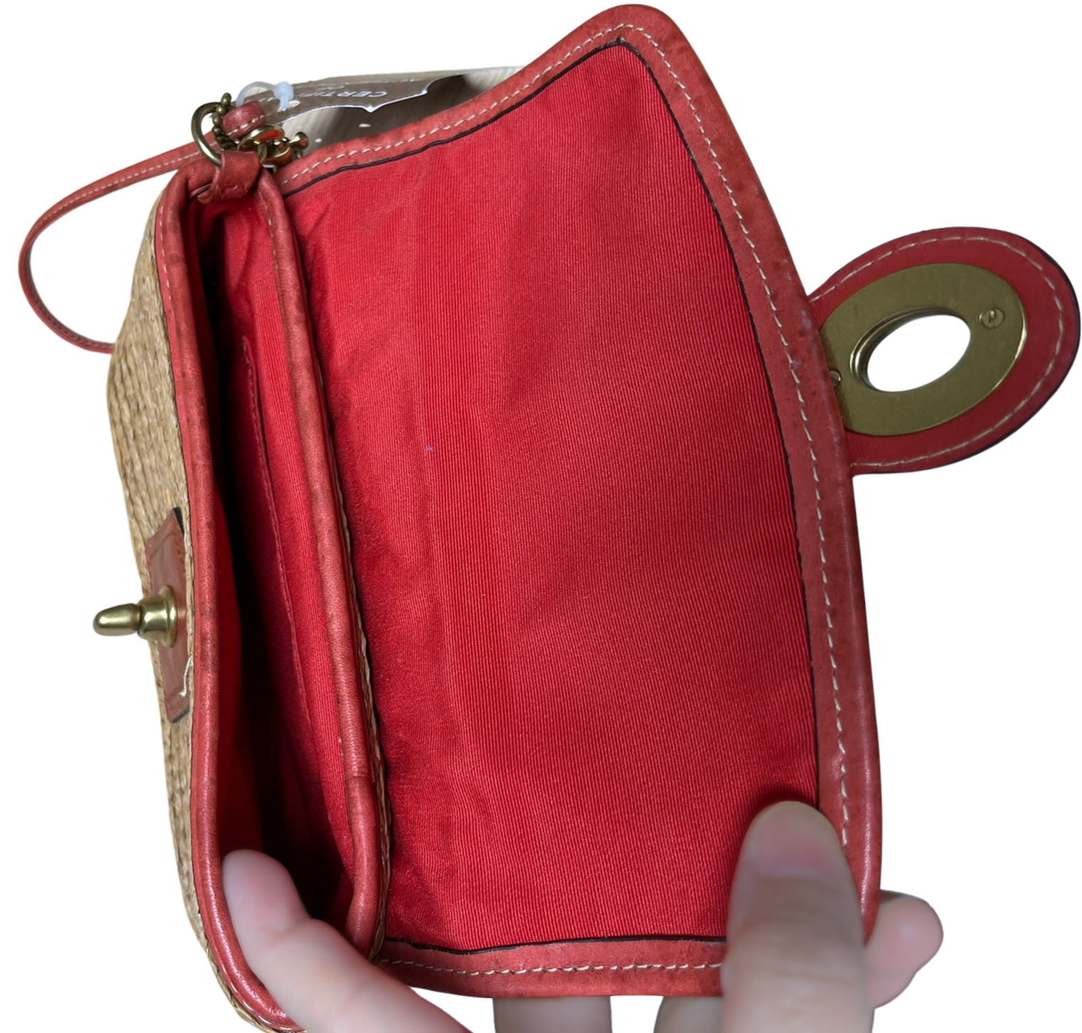 Coach Woven Straw Summertime Clutch Wristlet Bag