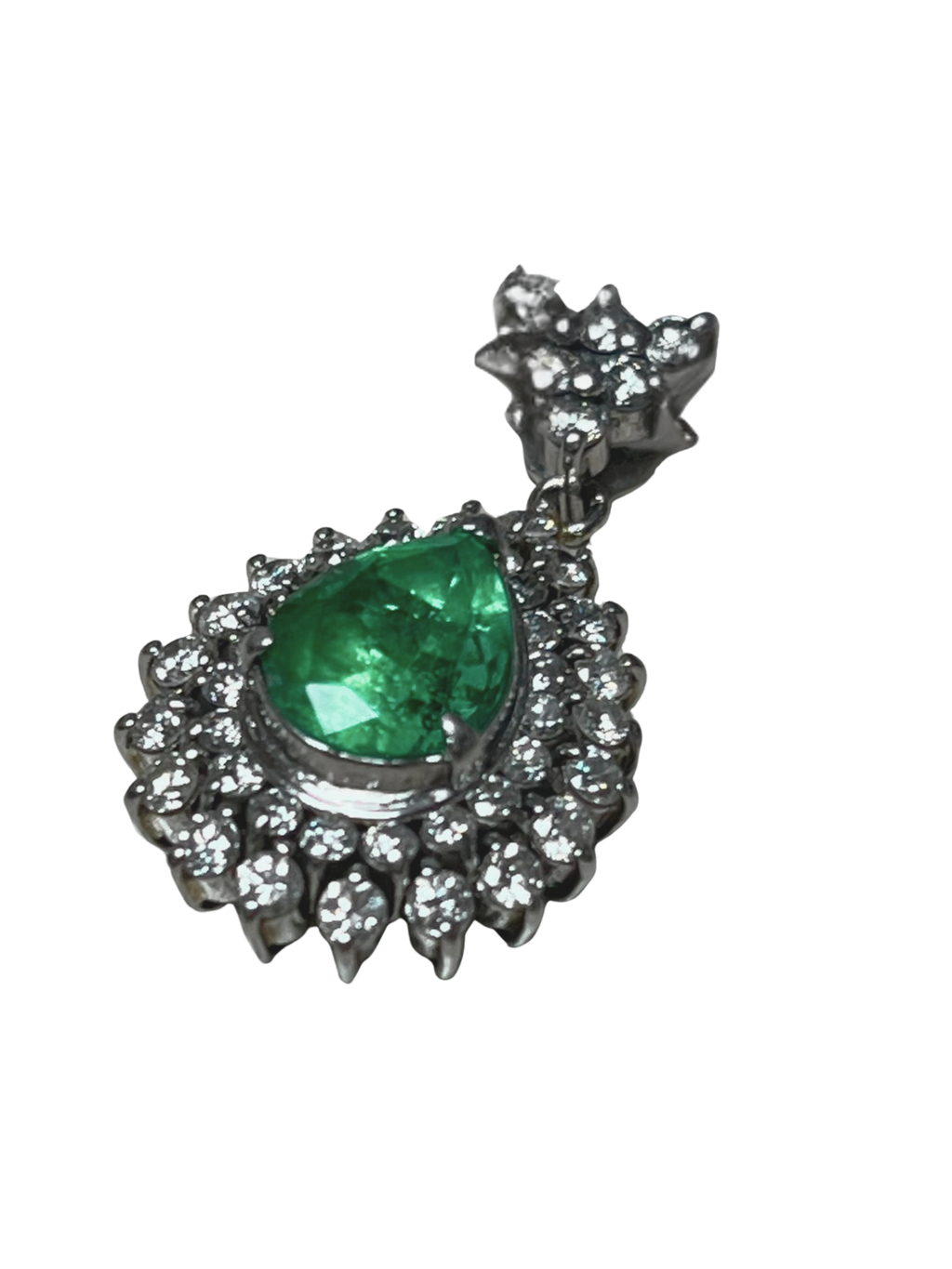 PT900 Emerald And Diamond Pendant 6.1G