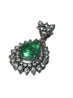 PT900 Emerald And Diamond Pendant 6.1G