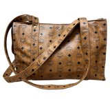 MCM Cognac Visetos Leather Shoulder Bag 38cm