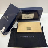 Burberry Light Beige Check Coated Canvas Wallet