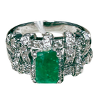 Ring 750WG Ladies Emerald And Diamond 7.7GM
