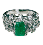 Ring 750WG Ladies Emerald And Diamond 7.7GM