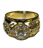 14KYG 32nd Degree Masonic Scottish Rite 0.72Ct Diamond Ring 10.6GM