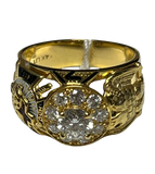 14KYG 32nd Degree Masonic Scottish Rite 0.72Ct Diamond Ring 10.6GM