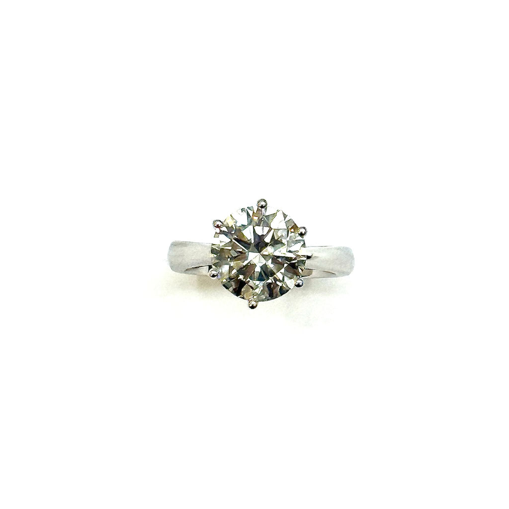 18KWG 4.15cts Round Brilliant Lab Grown Diamond Ring