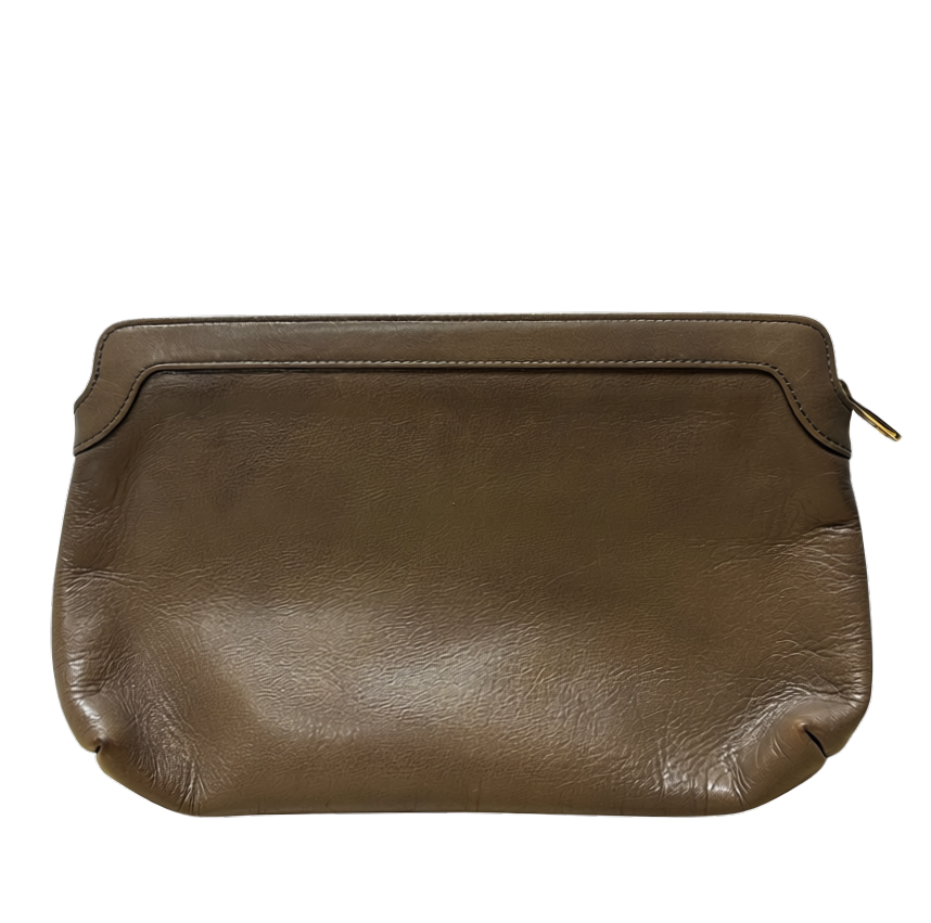 Pierre Balmain Vintage Brown Leather Clutch